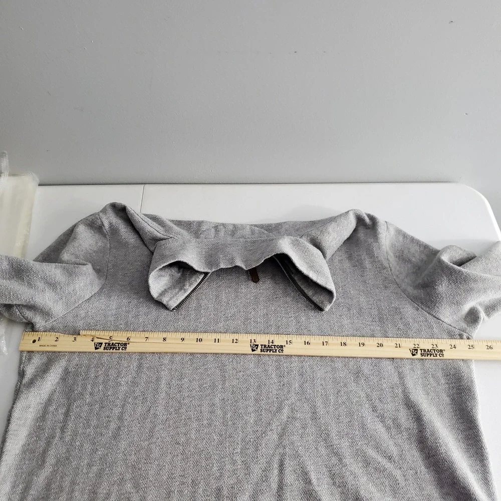 Polo Ralph Lauren Men XL Grey Herringbone Quarter Zip Pullover Sweater Pony Logo